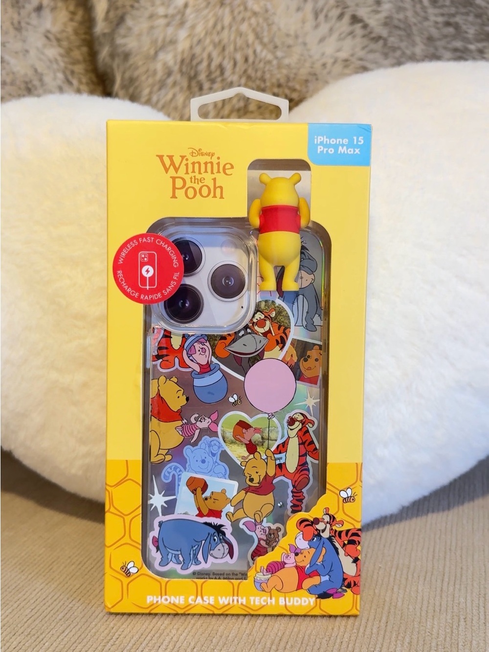 Disney Winnie the Pooh iPhone 15 Pro Max Case with 3D Pooh Tech Buddy